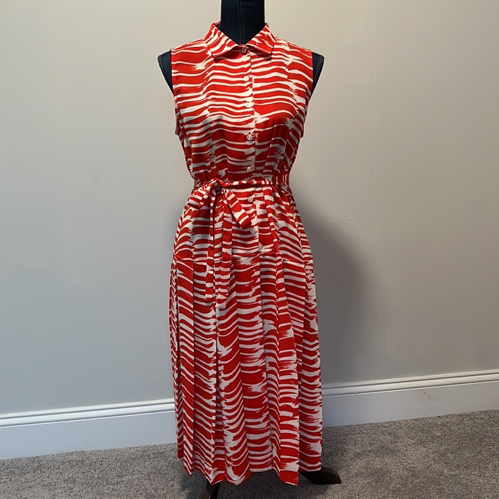 Cabi brushstroke drop waist dress size medium